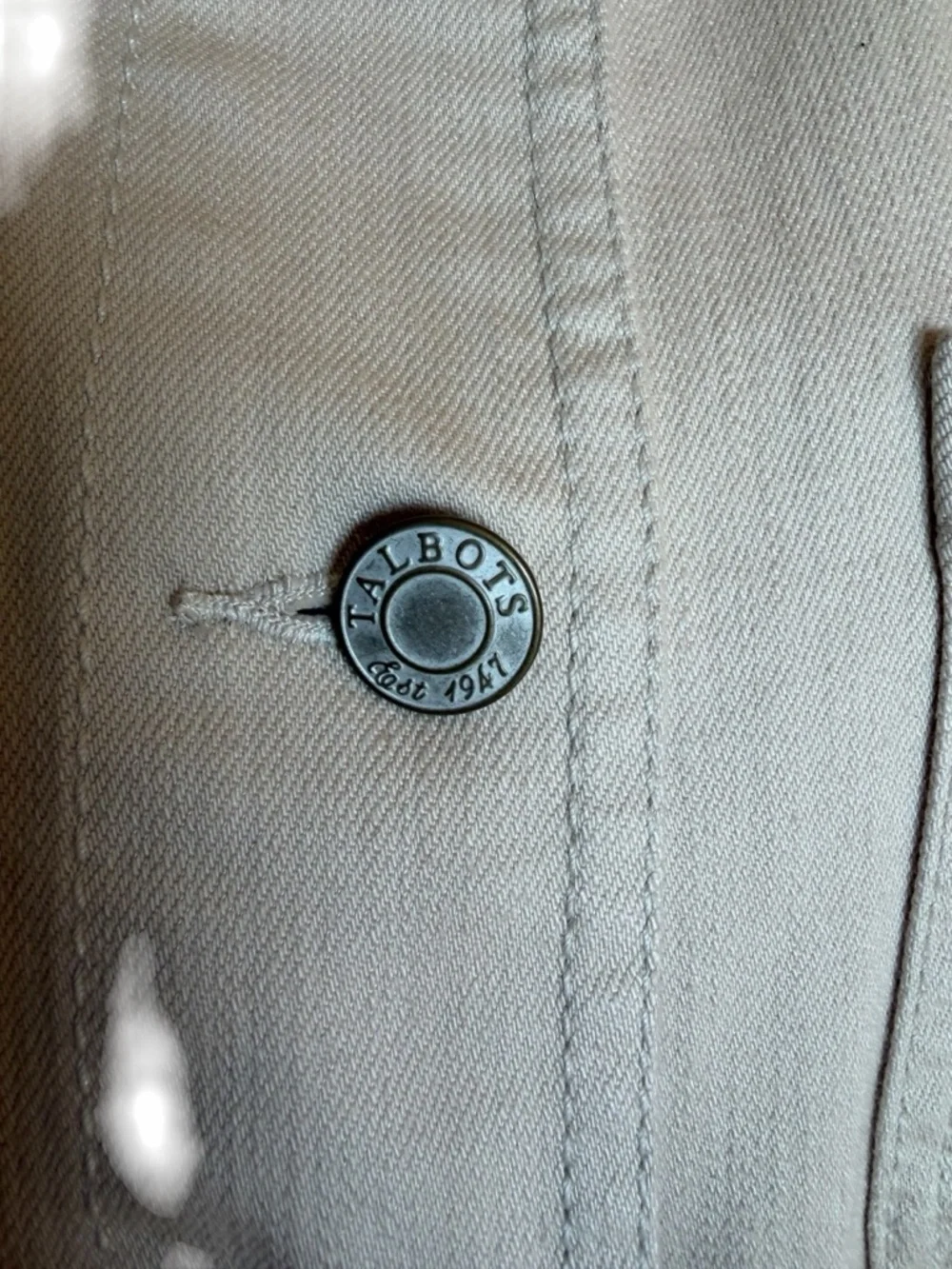 Talbots Petite Light Beige Jean Jacket with Front Buttons - Picture 13 of 14